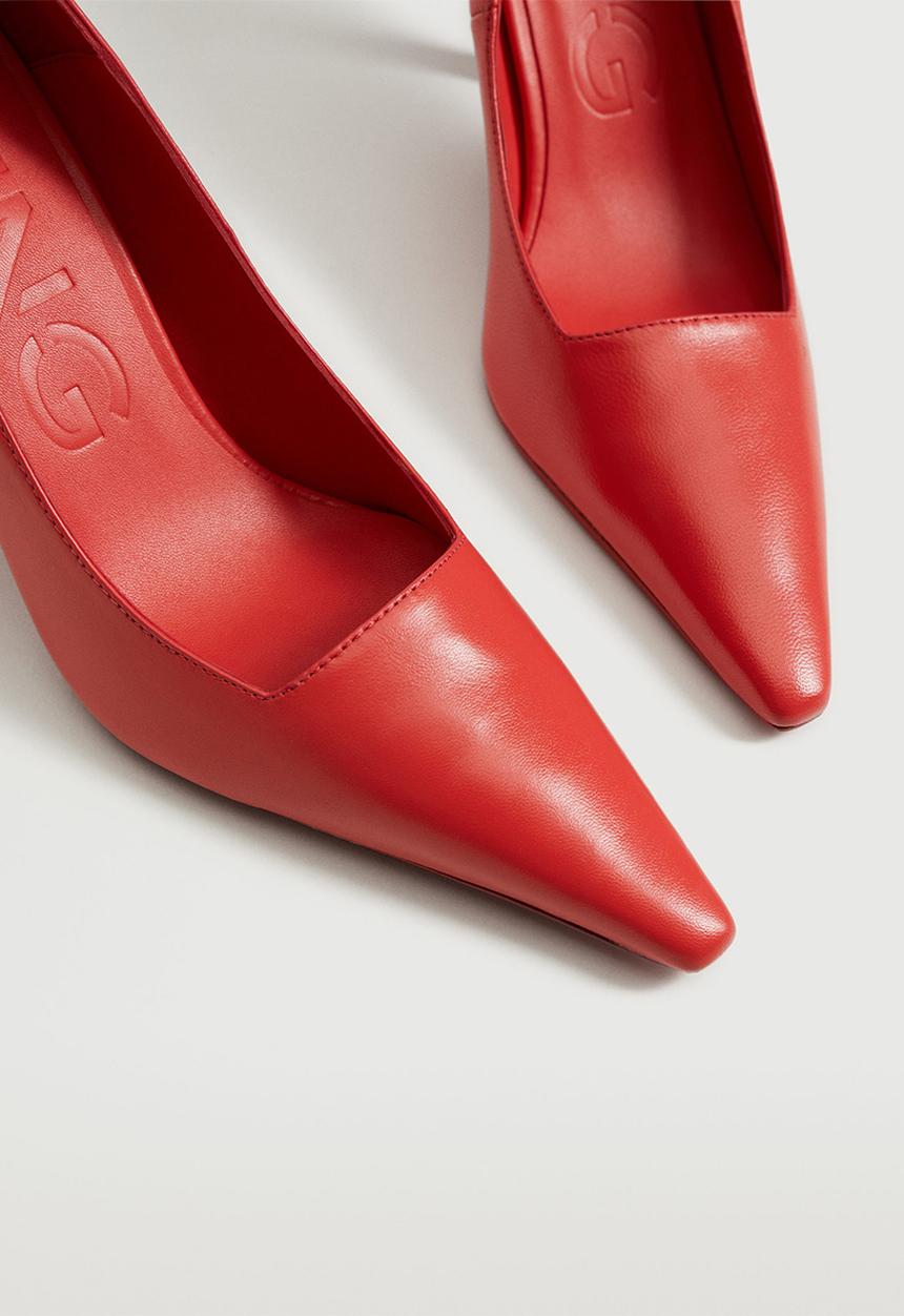 MANGO - Sole leather court heel - dark red