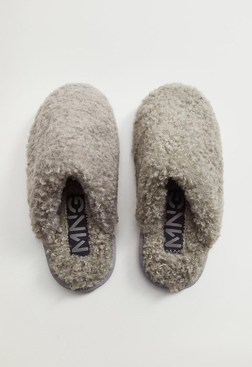 MANGO - Teddy slipper - medium blue
