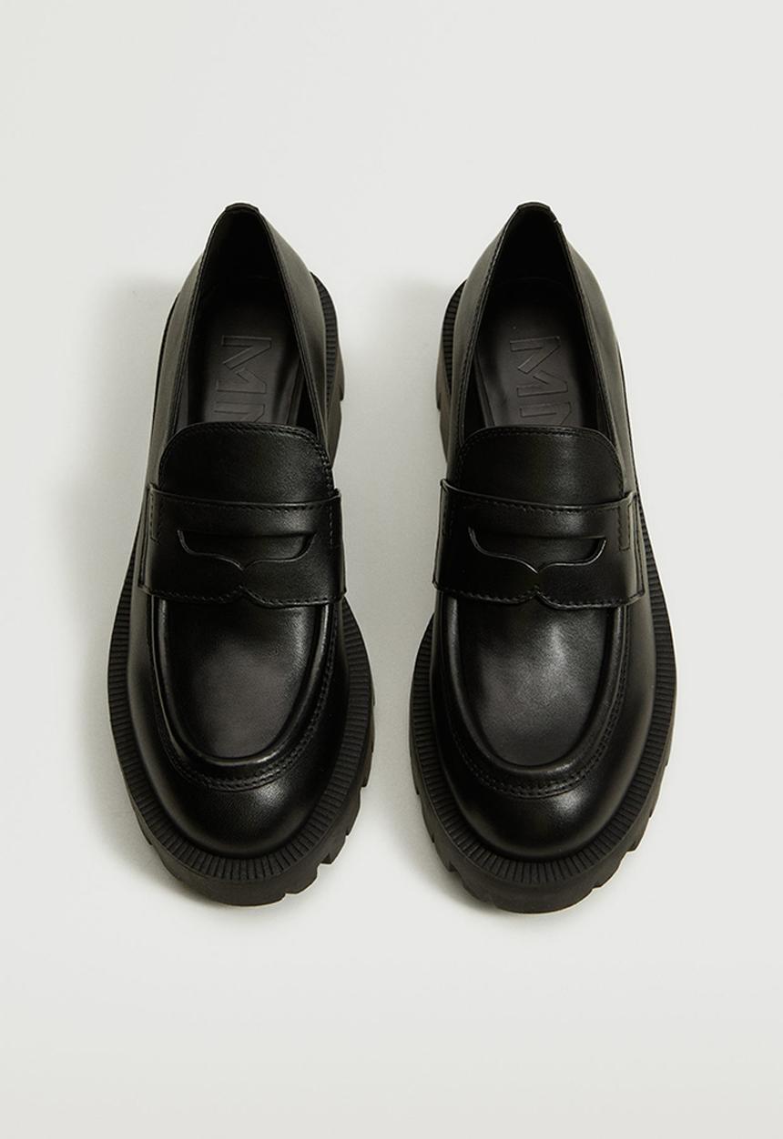 MANGO - Ron leather loafer - black
