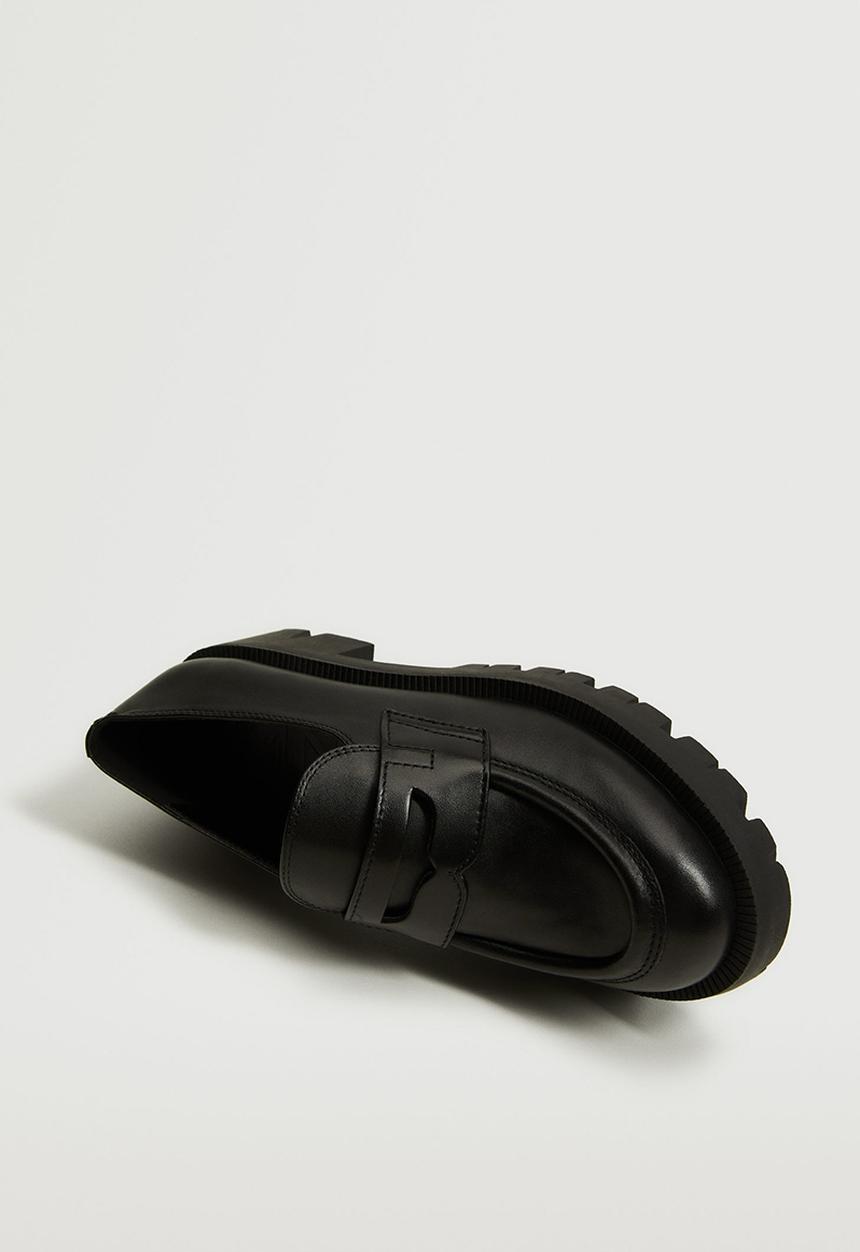 MANGO - Ron leather loafer - black