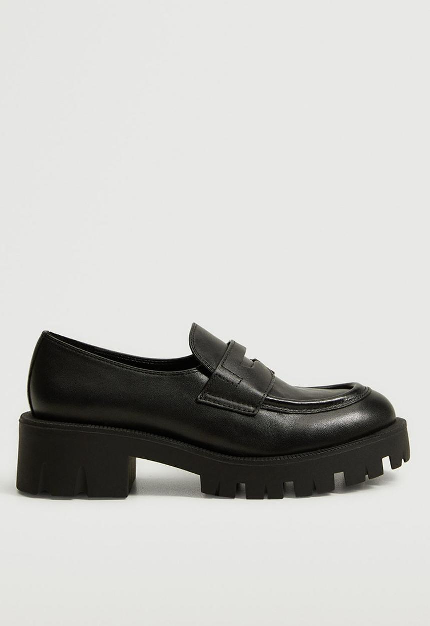 MANGO - Ron leather loafer - black