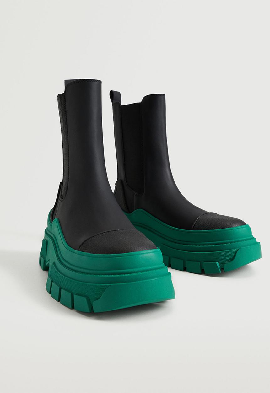 MANGO - Water contrast-sole ankle boot - green