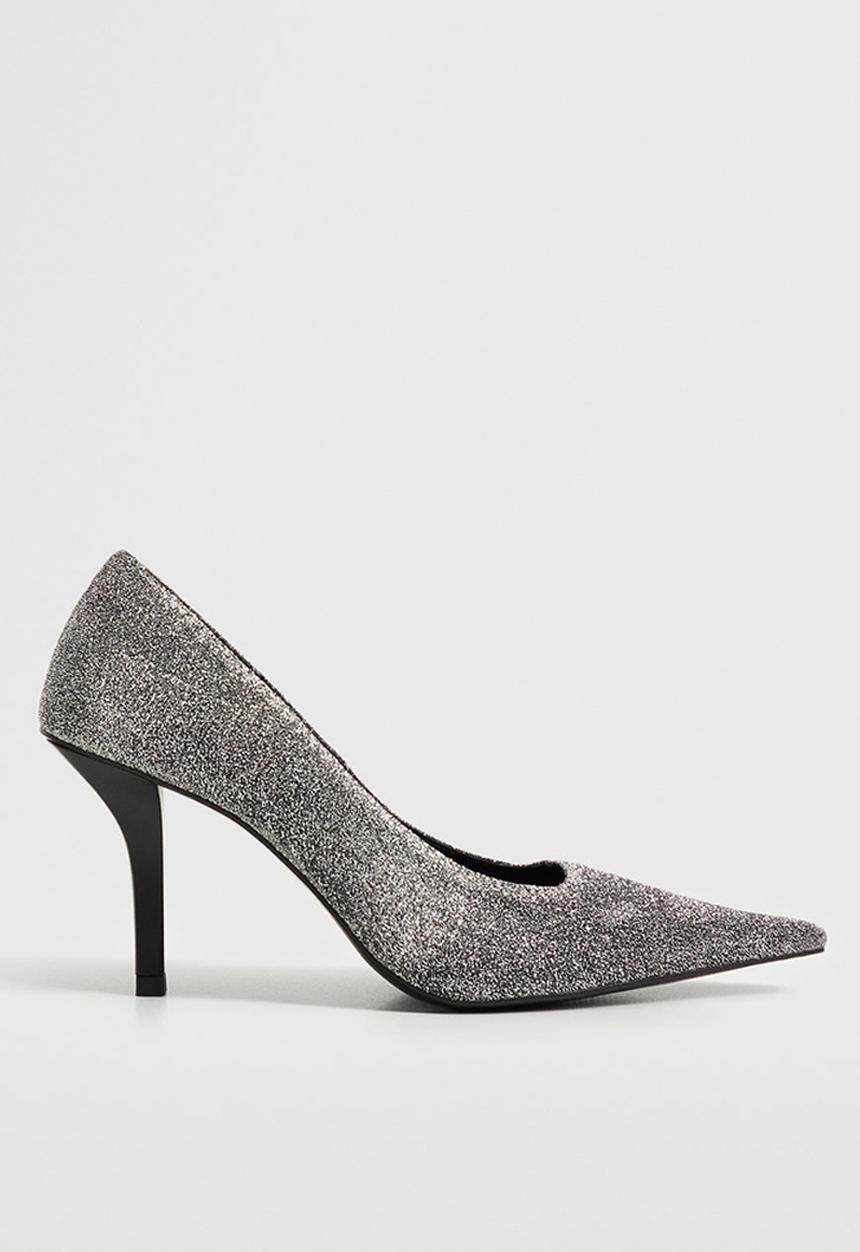 MANGO - Sole1 shiny court heel - silver