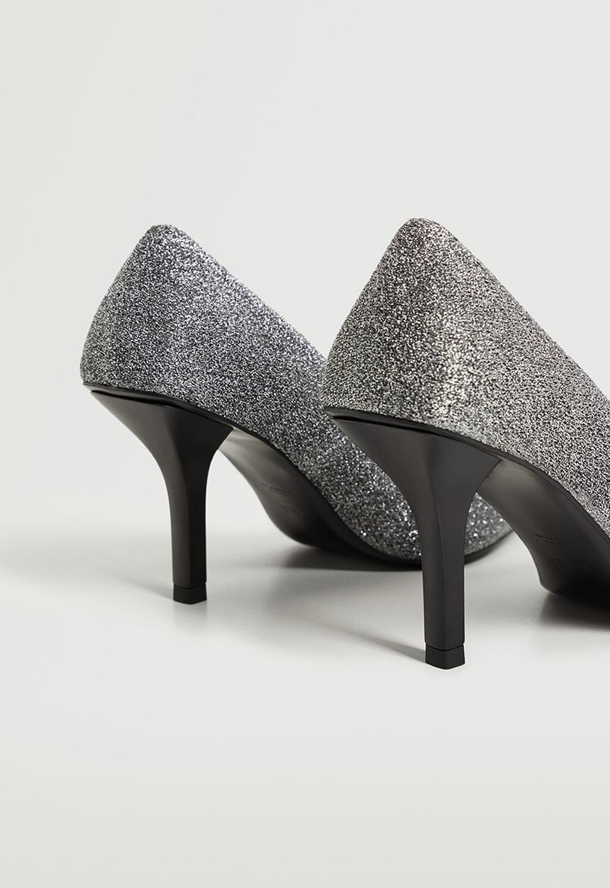 MANGO - Sole1 shiny court heel - silver
