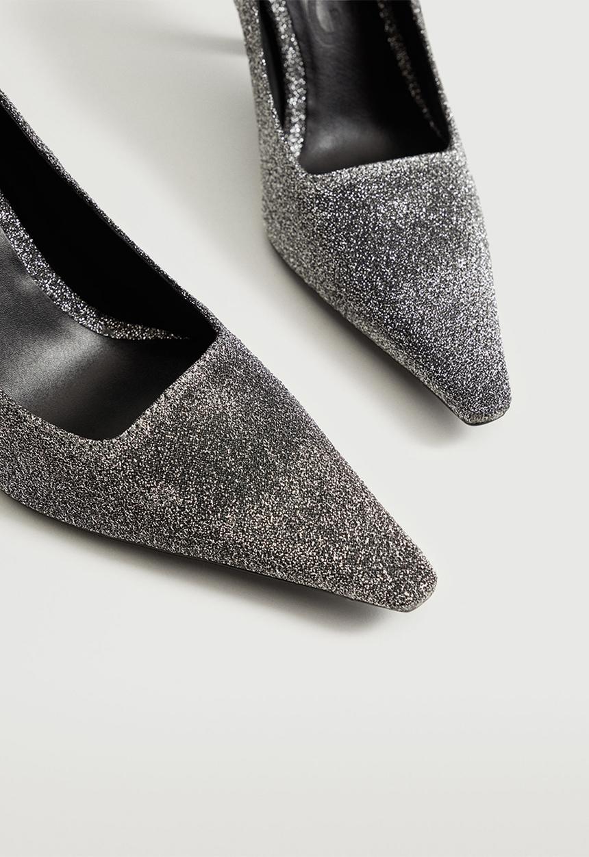 MANGO - Sole1 shiny court heel - silver