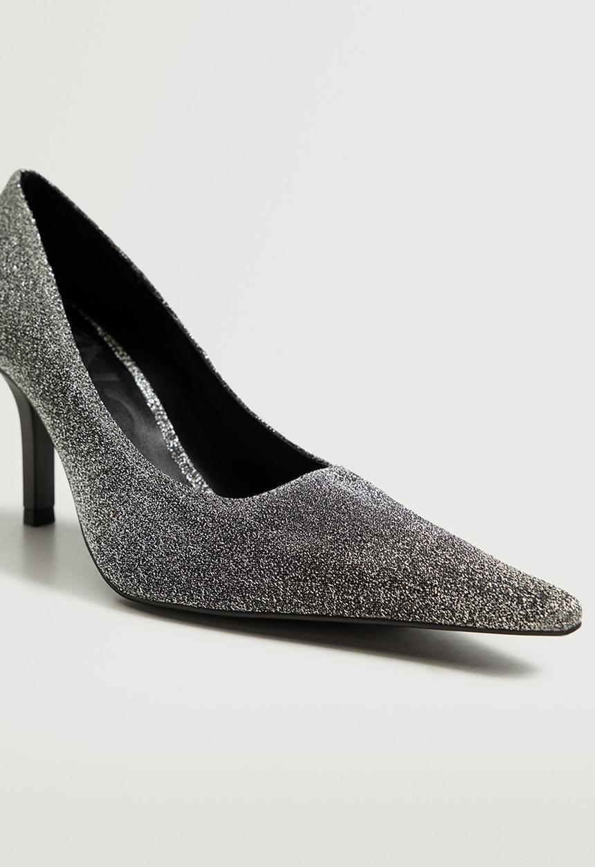 MANGO - Sole1 shiny court heel - silver