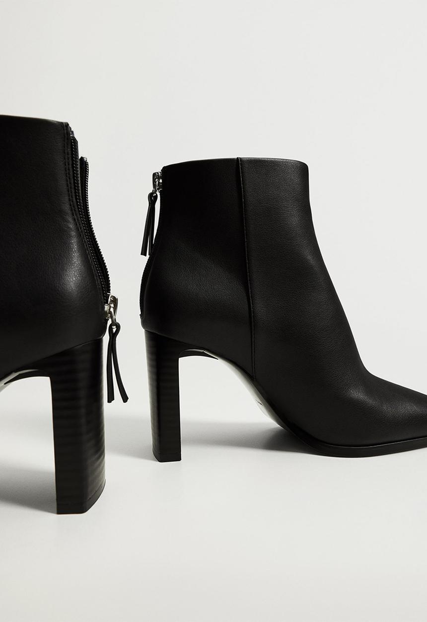 MANGO - Valen pointed heel ankle boot - black