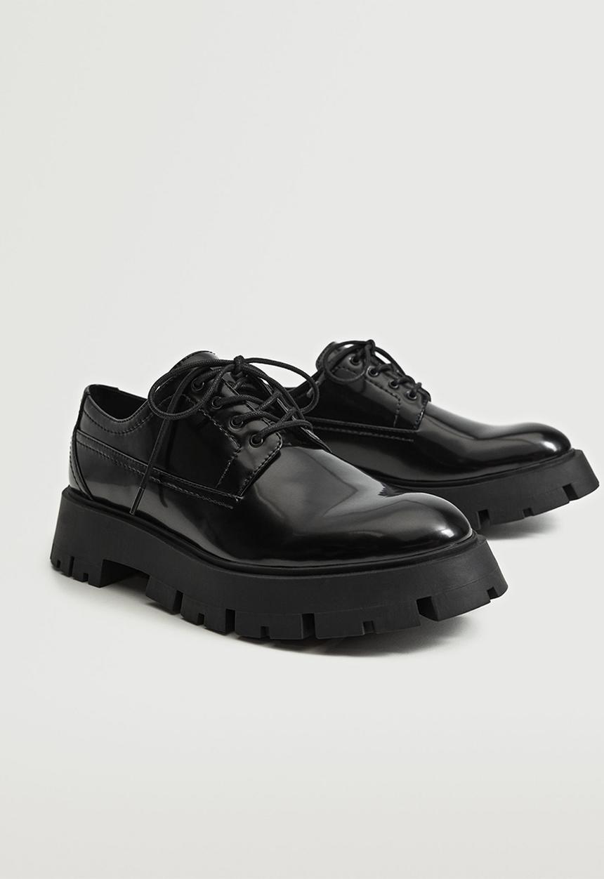 MANGO - Neil track sole derby - black