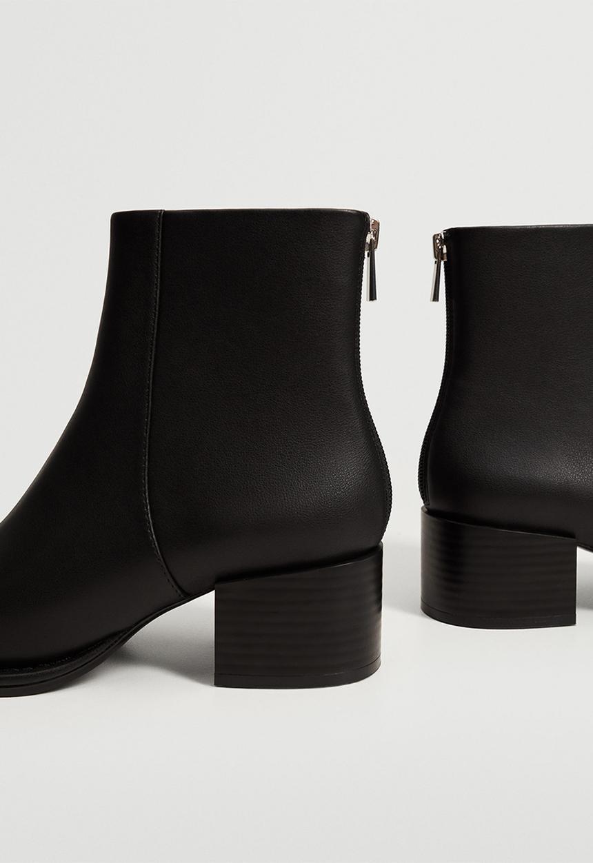 MANGO - Pinto squared-toe ankle boot - black