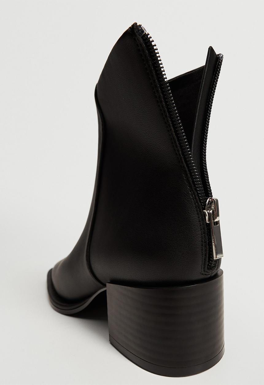MANGO - Pinto squared-toe ankle boot - black