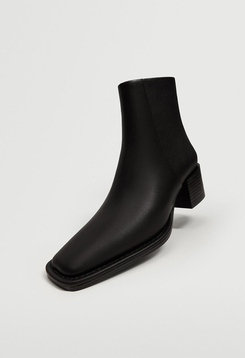 MANGO - Pinto squared-toe ankle boot - black