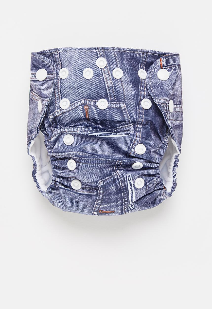 Bamboo Baby - Newborn all in one nappy - denim