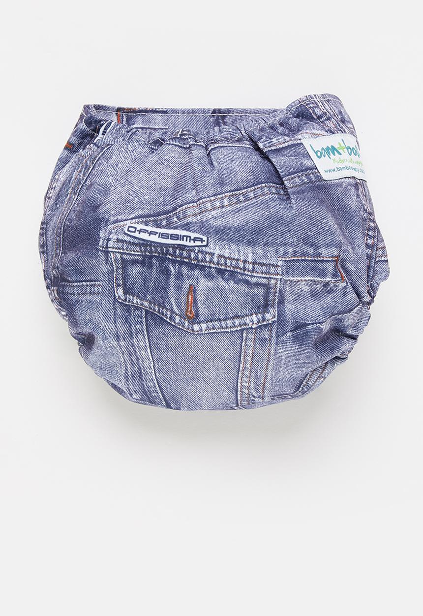 Bamboo Baby - Newborn all in one nappy - denim
