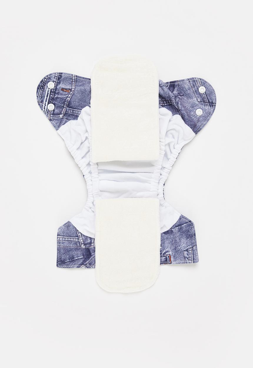 Bamboo Baby - Newborn all in one nappy - denim