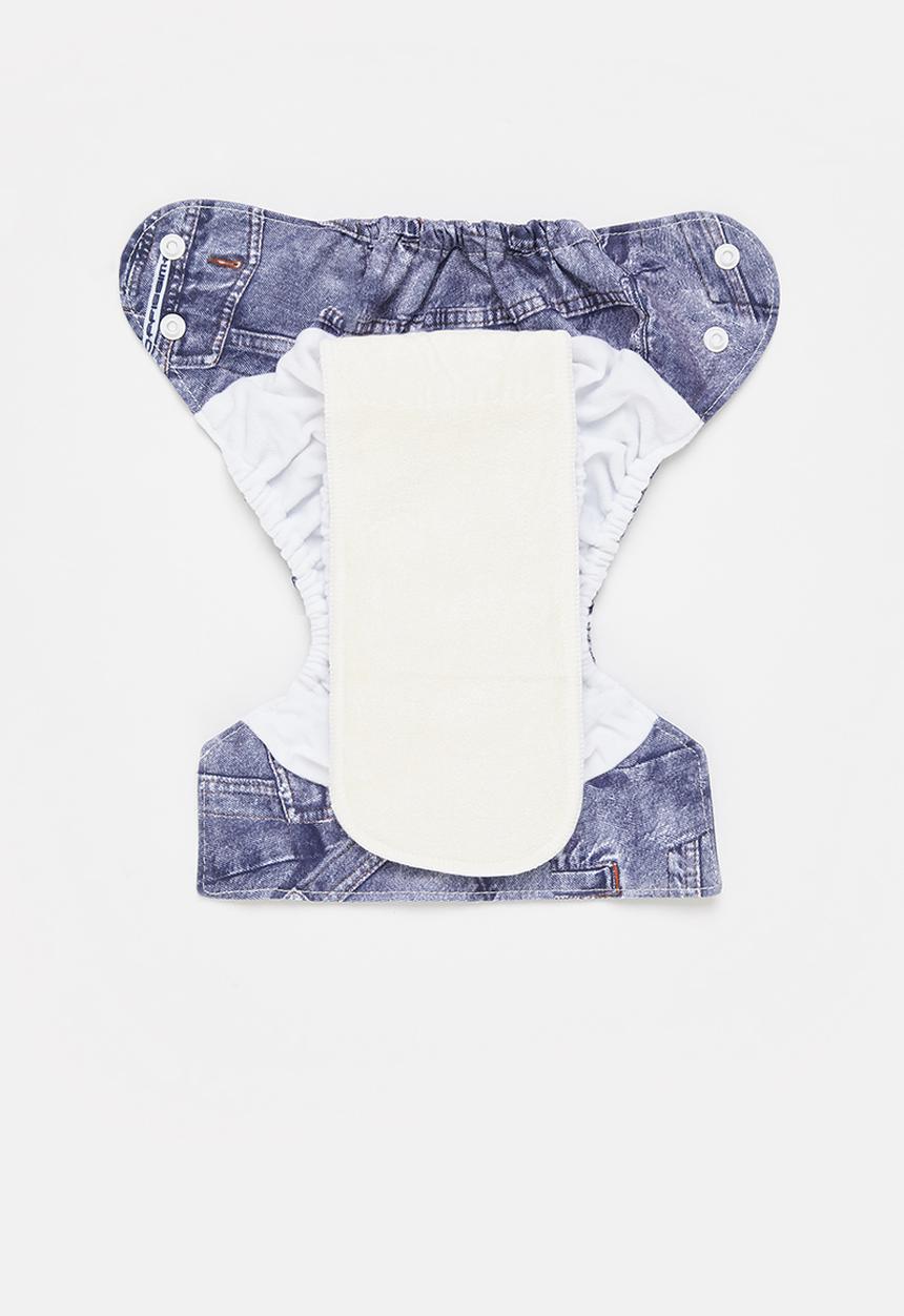 Bamboo Baby - Newborn all in one nappy - denim