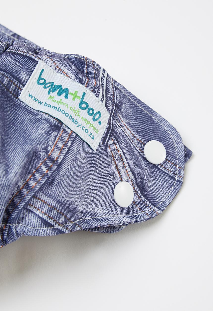 Bamboo Baby - Newborn all in one nappy - denim