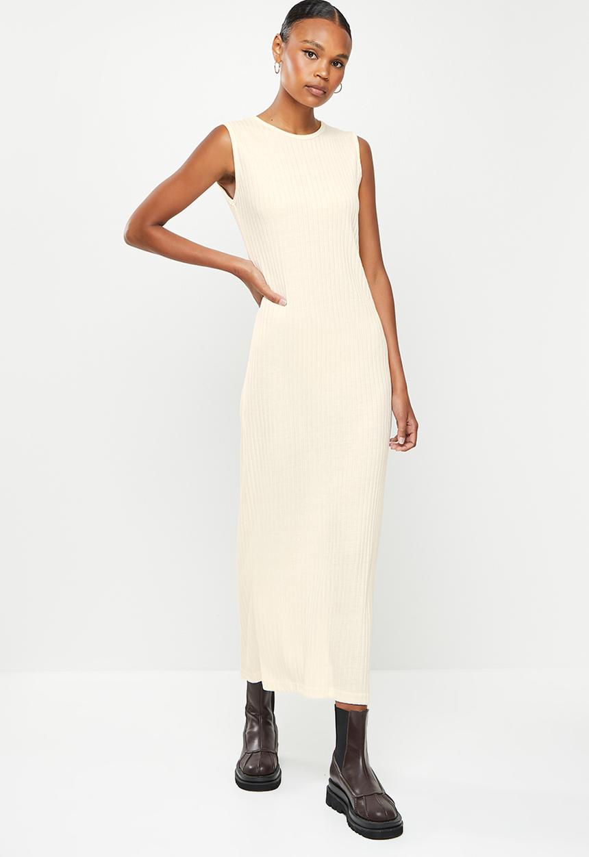 Missguided - Sleeveless maxi dress rib - ecru