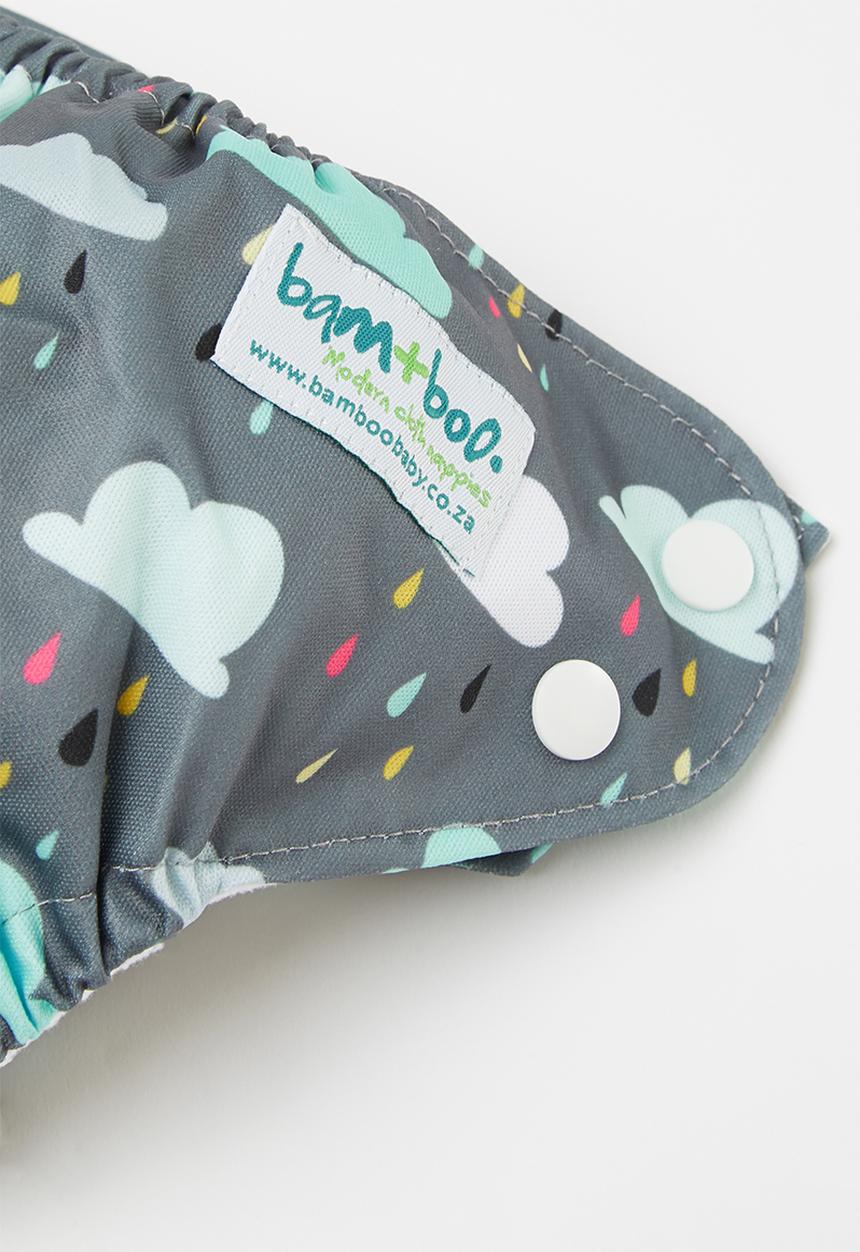 Bamboo Baby - Newborn all in one nappy - cloud