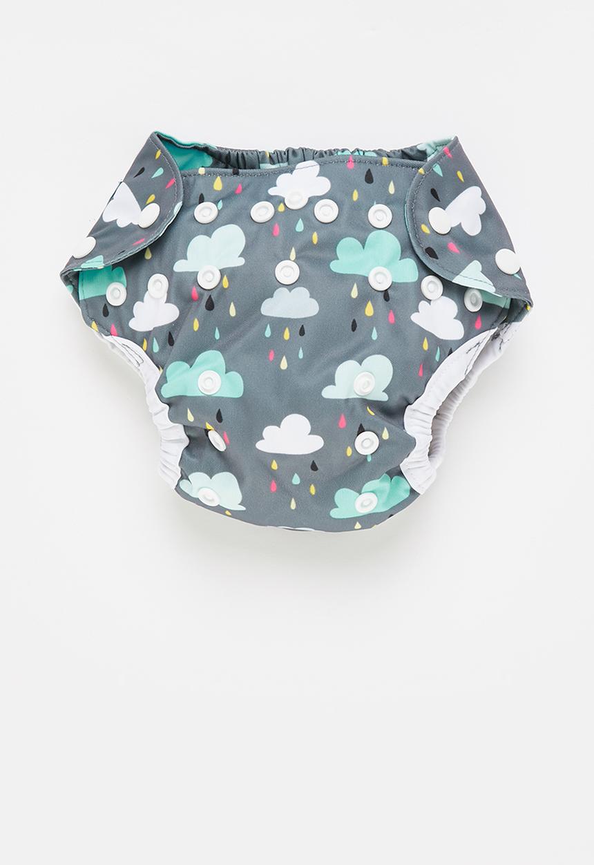Bamboo Baby - Newborn waterproof cover - snap waist - cloud print 