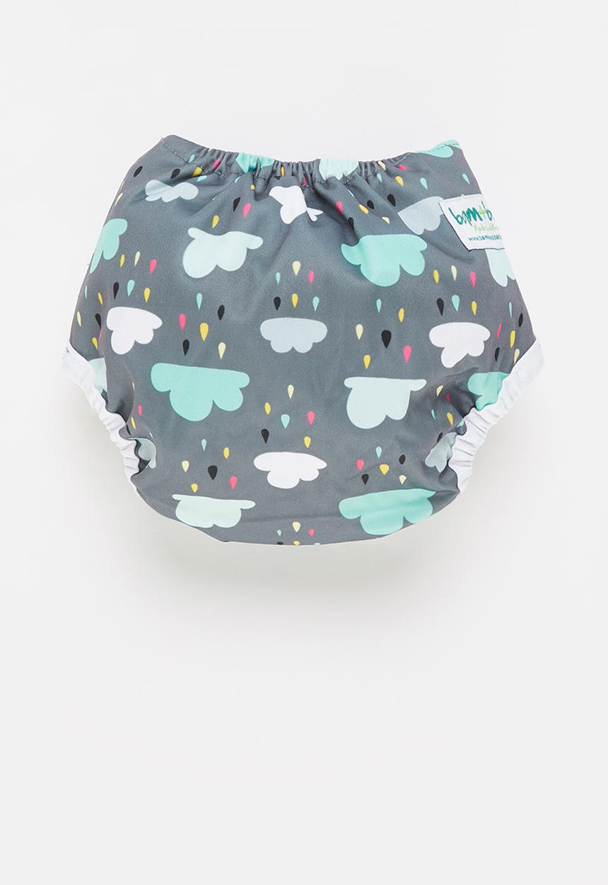 Bamboo Baby - Newborn waterproof cover - snap waist - cloud print 