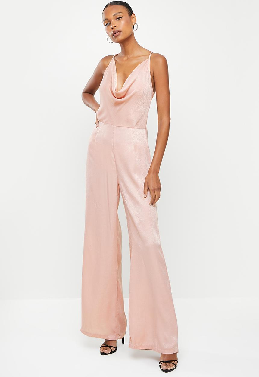 Missguided - Satin cowl neck x back dress - pink