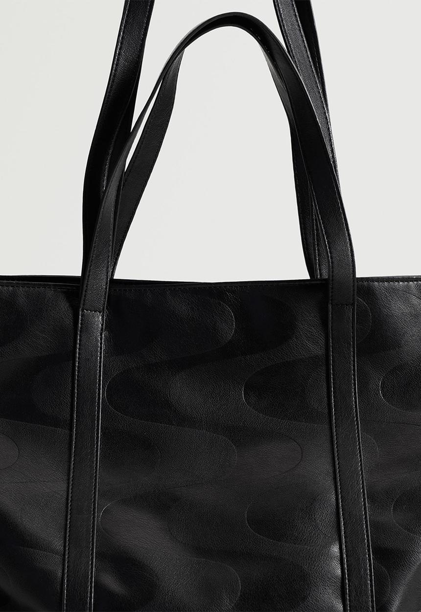 MANGO - Double handle shopper bag - black