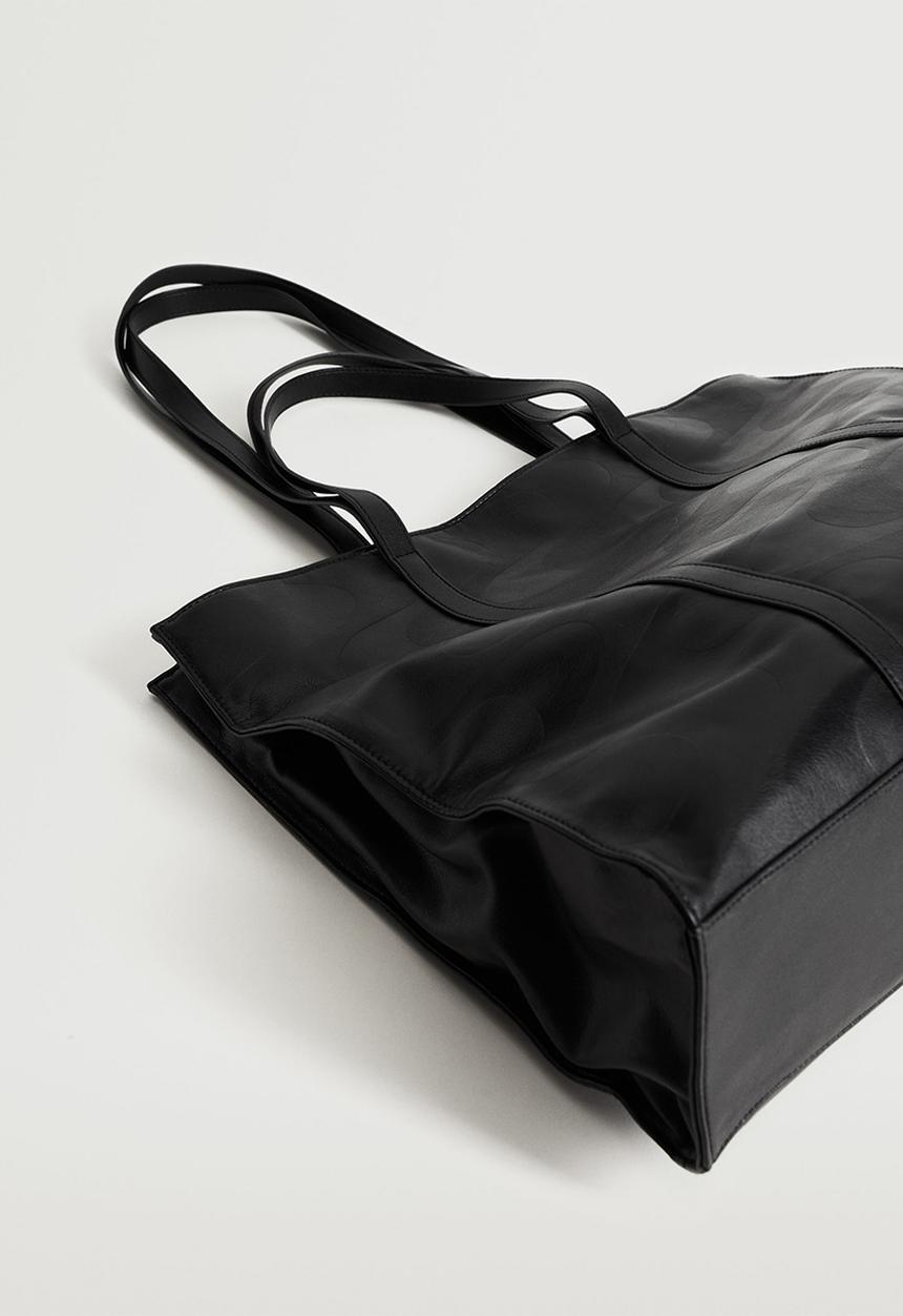 MANGO - Double handle shopper bag - black