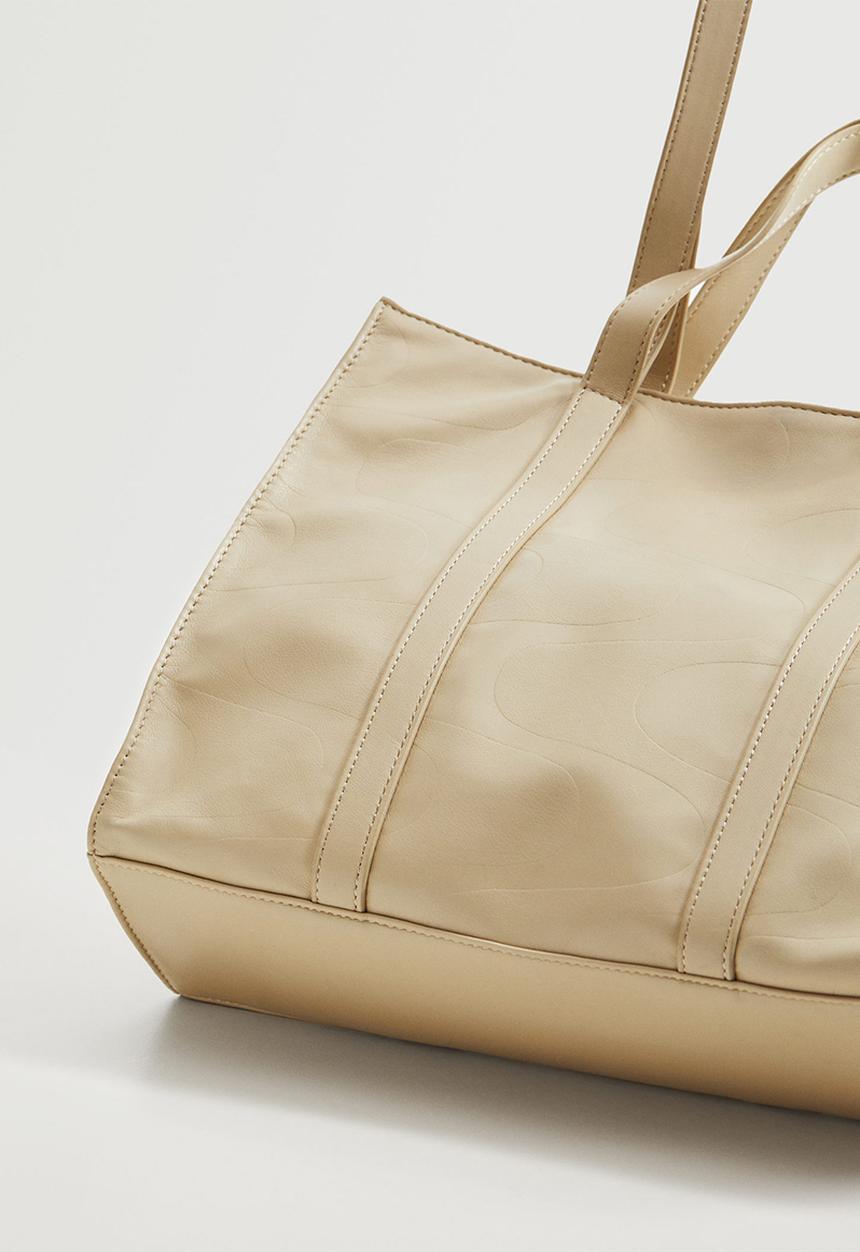MANGO - Double handle shopper bag - ecru
