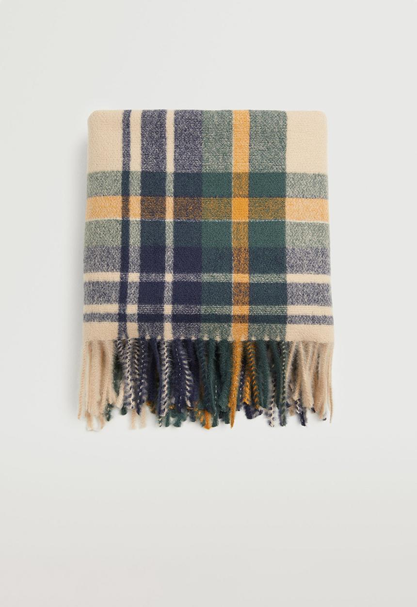 MANGO - Check knit scarf - yellow