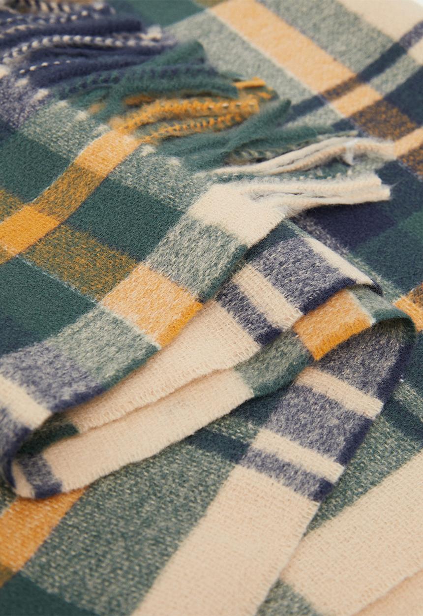 MANGO - Check knit scarf - yellow