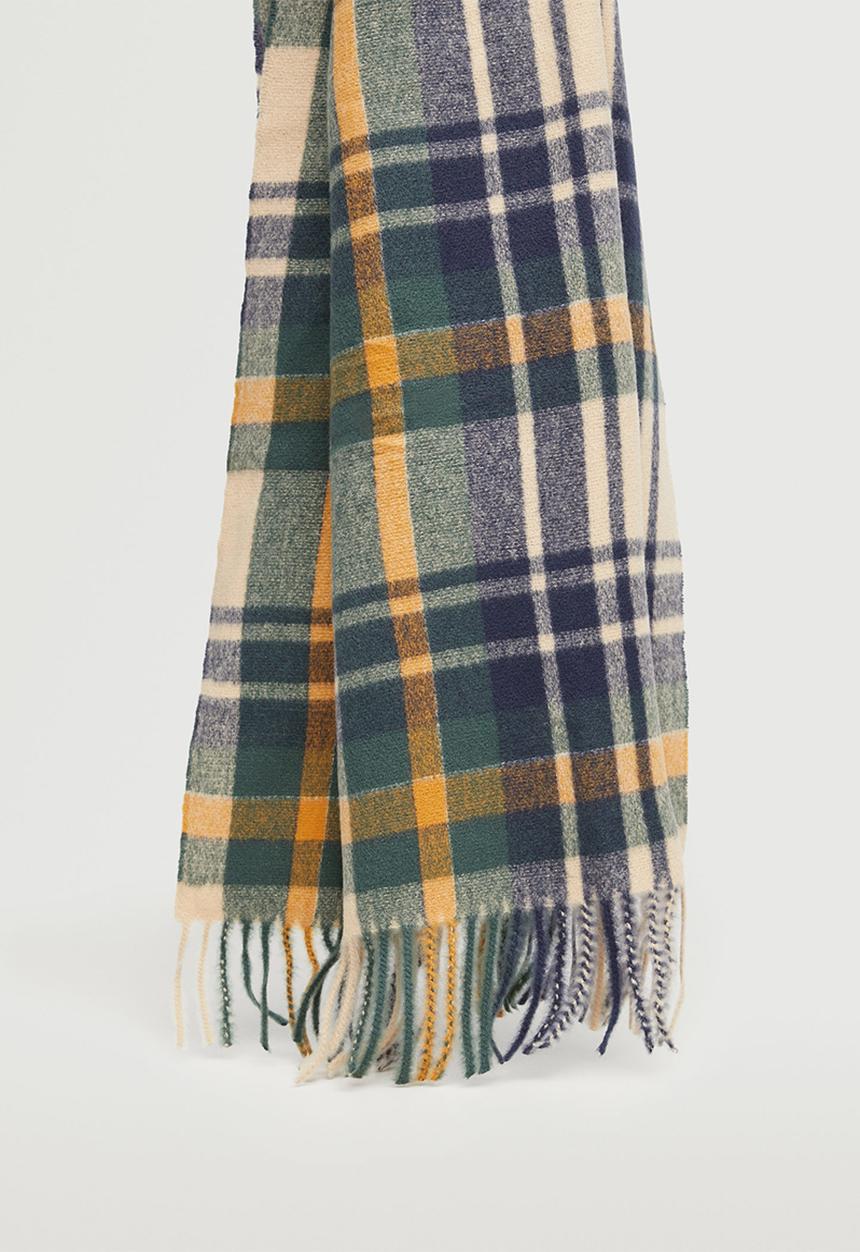 MANGO - Check knit scarf - yellow