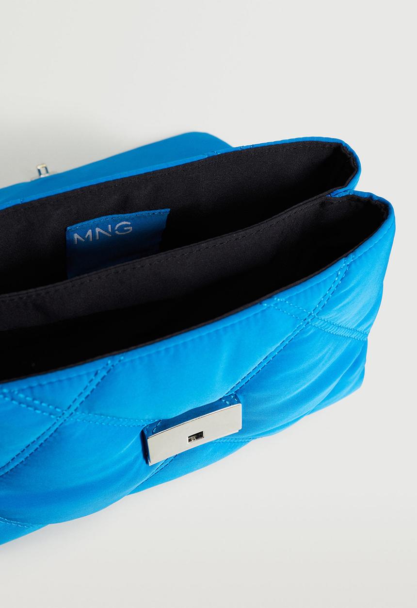 MANGO - Quilted chain bag - blue