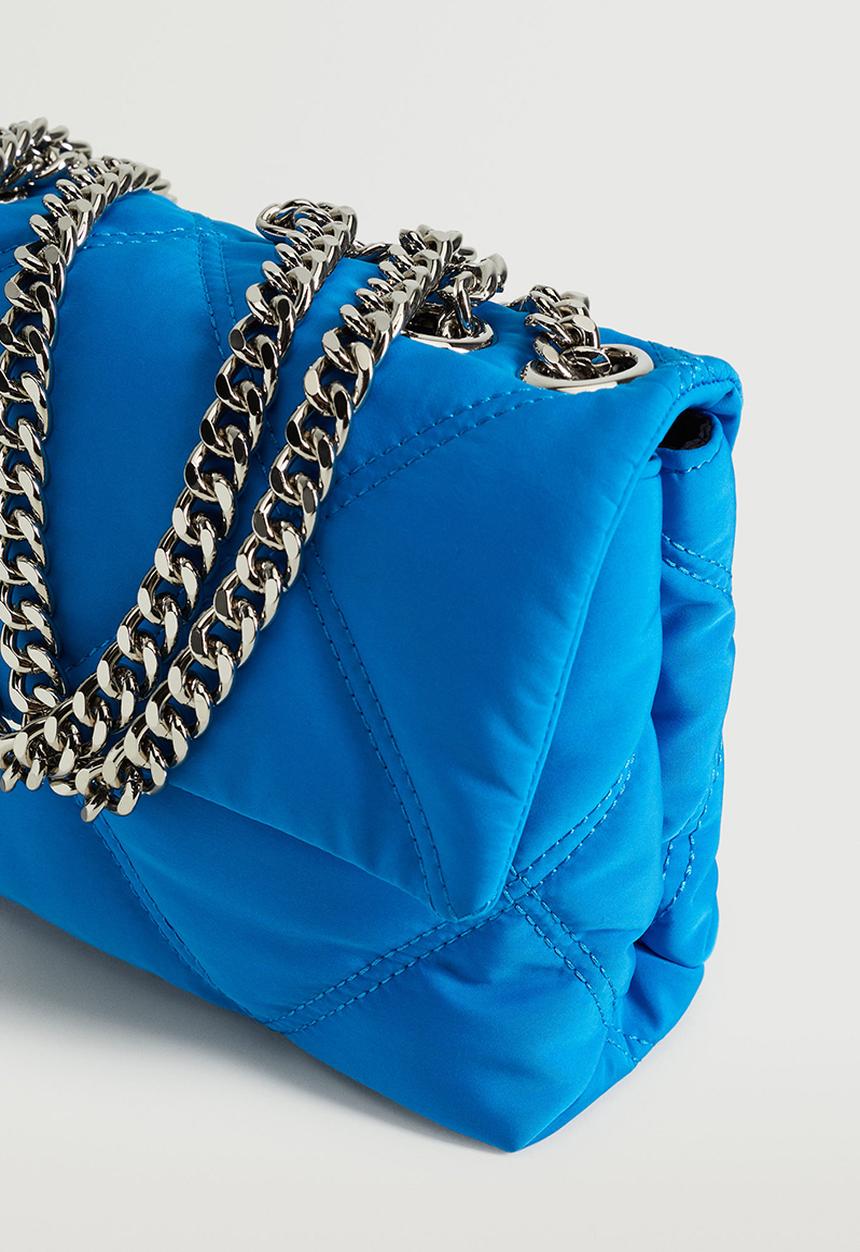 MANGO - Quilted chain bag - blue