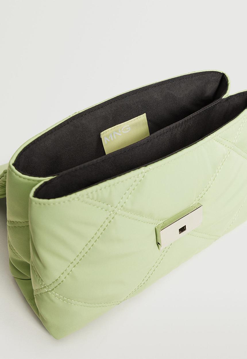 MANGO - Quilted chain bag - lime
