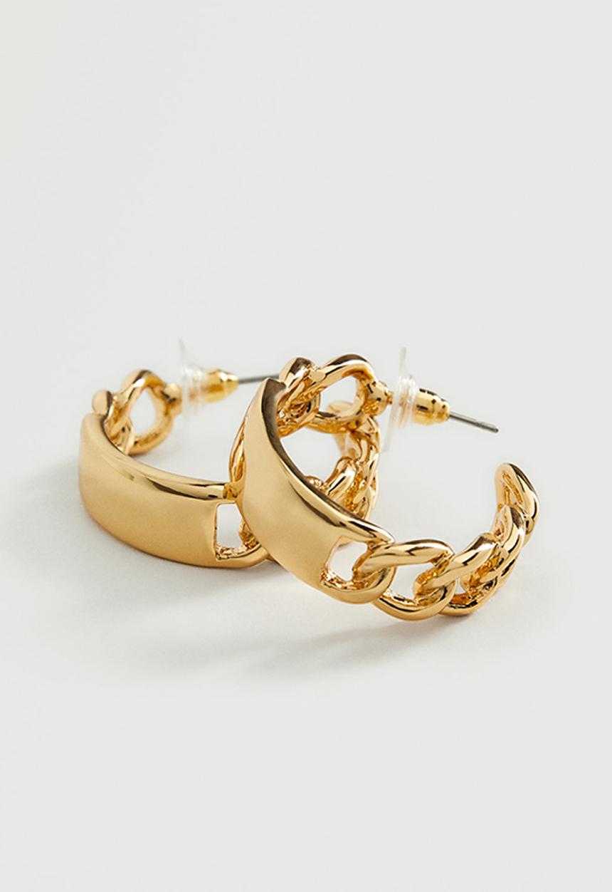 MANGO - Mixed hoop earrings - gold