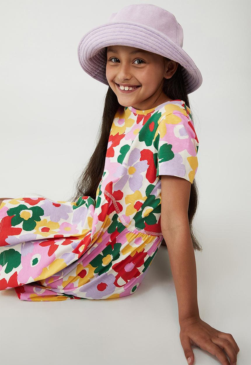 Cotton On - Freya short sleeve dress - dark vanilla/santorini floral