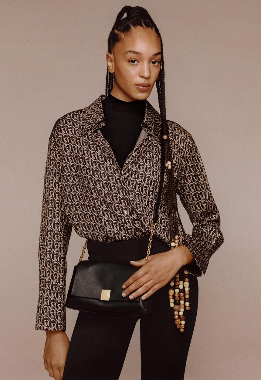 MANGO - Flap chain bag - black