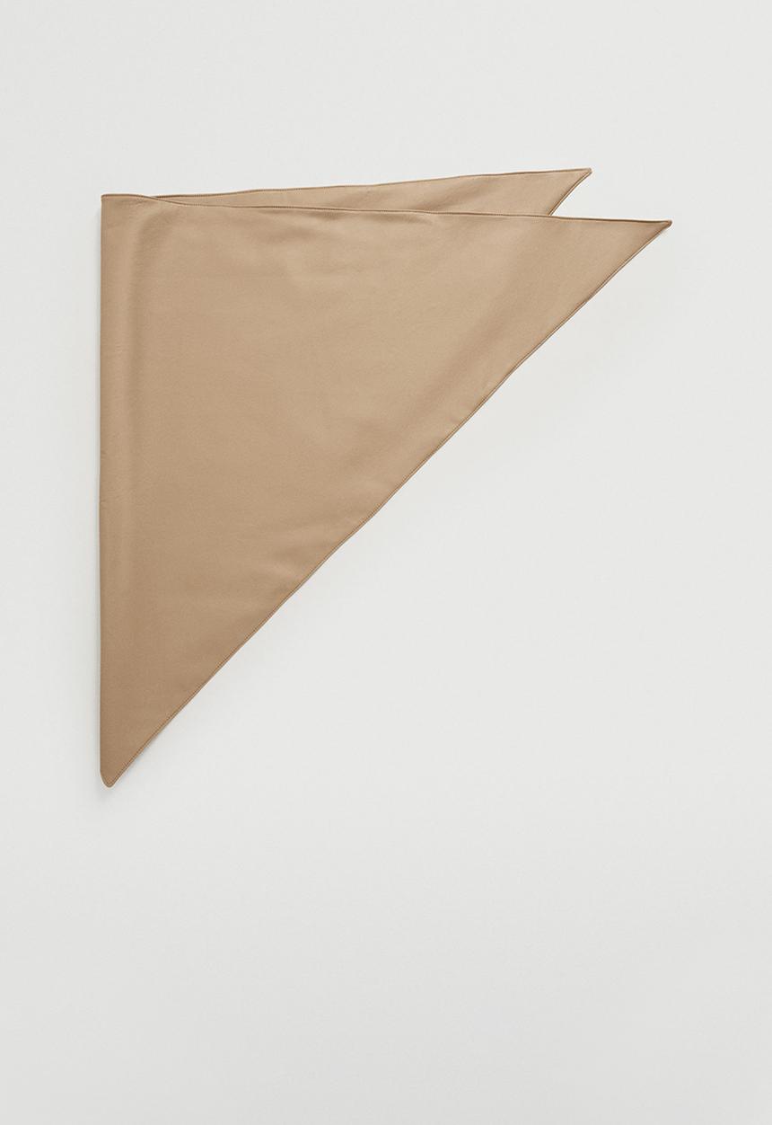 MANGO - Faux leather scarf - brown