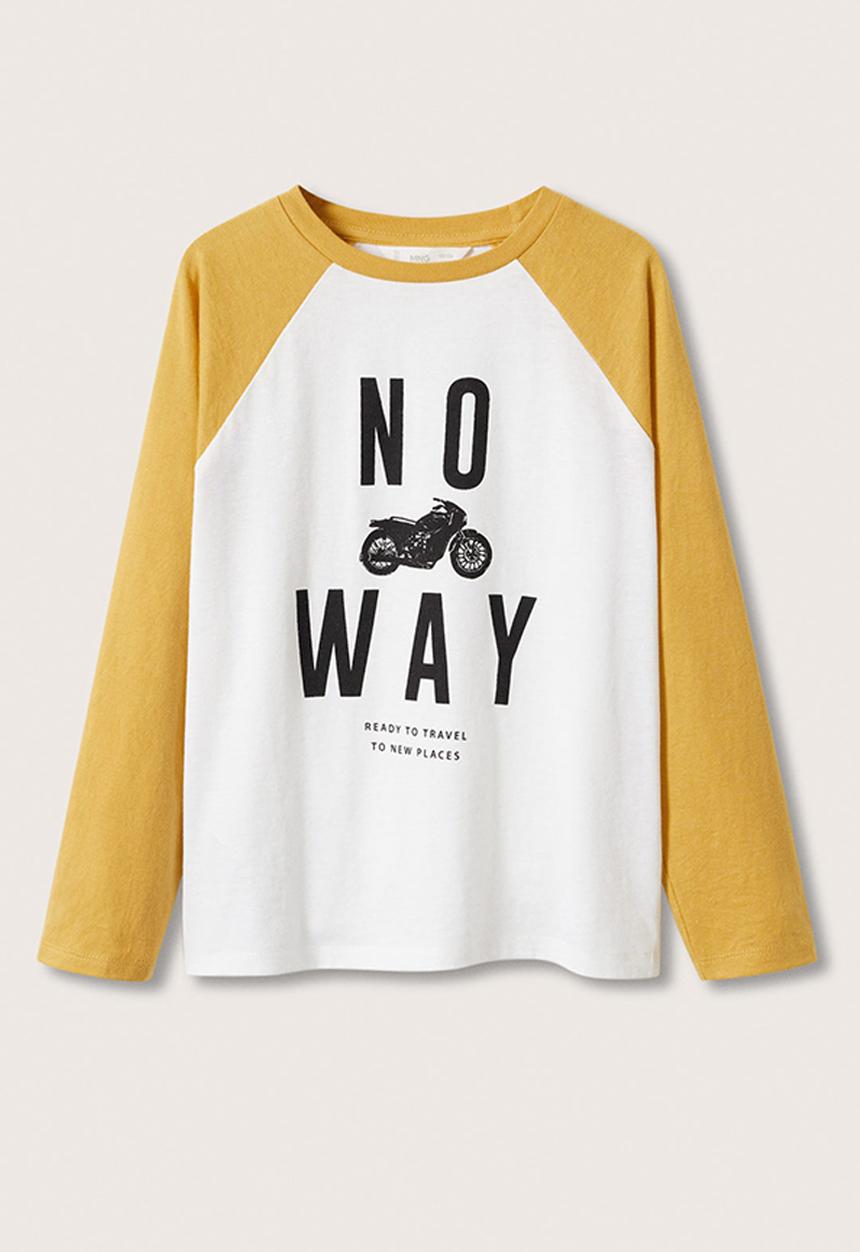 MANGO - T-shirt urban - yellow
