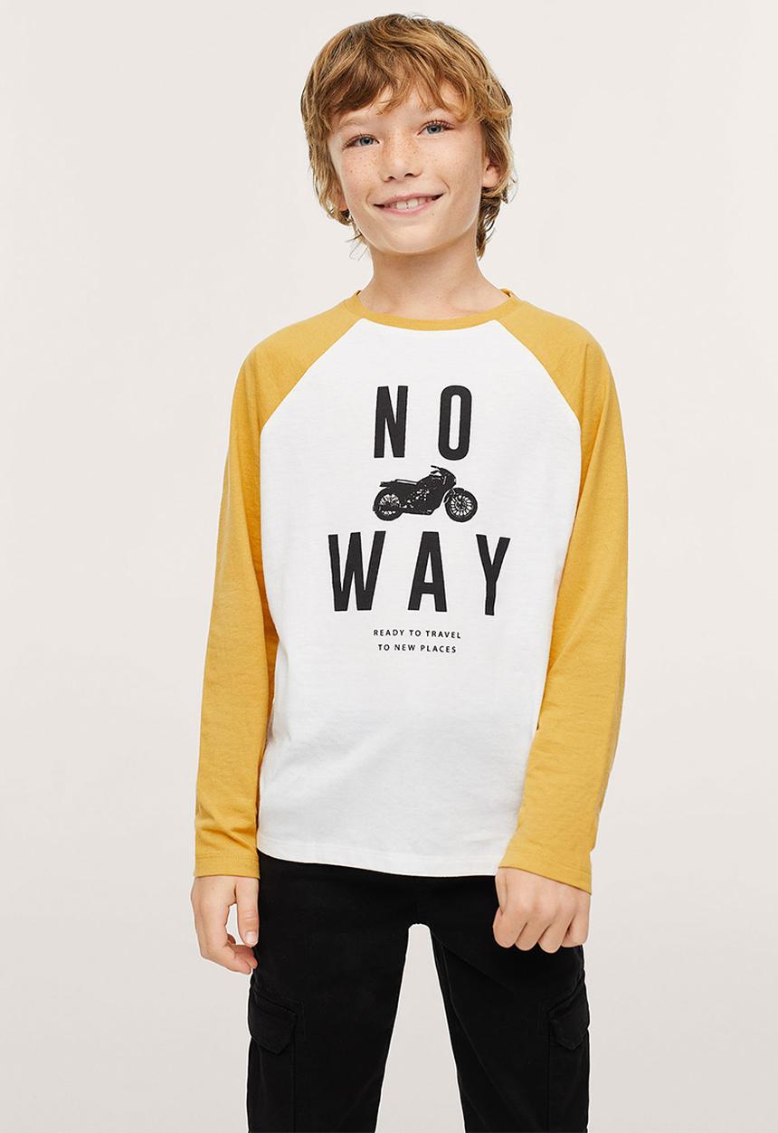 MANGO - T-shirt urban - yellow