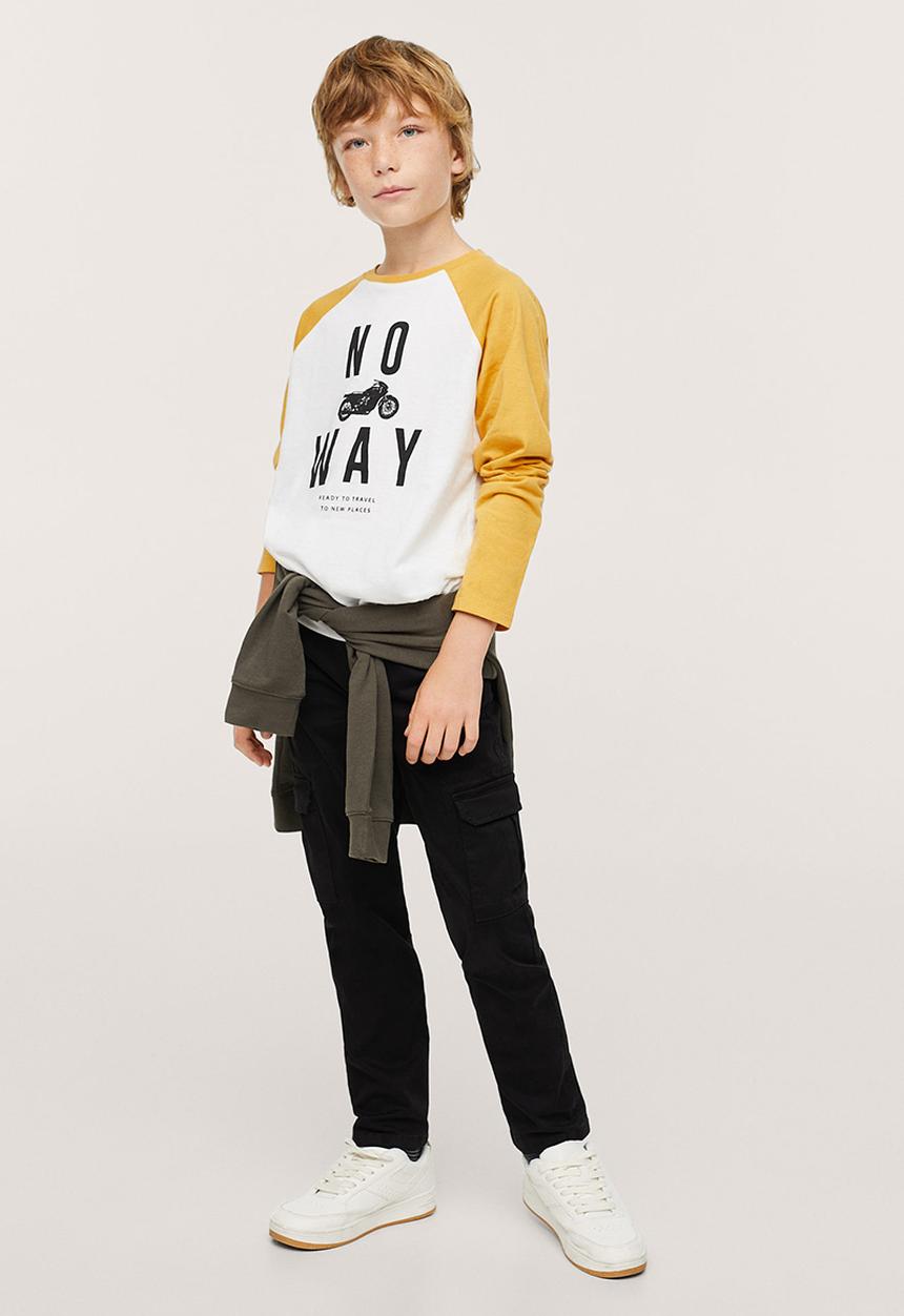 MANGO - T-shirt urban - yellow