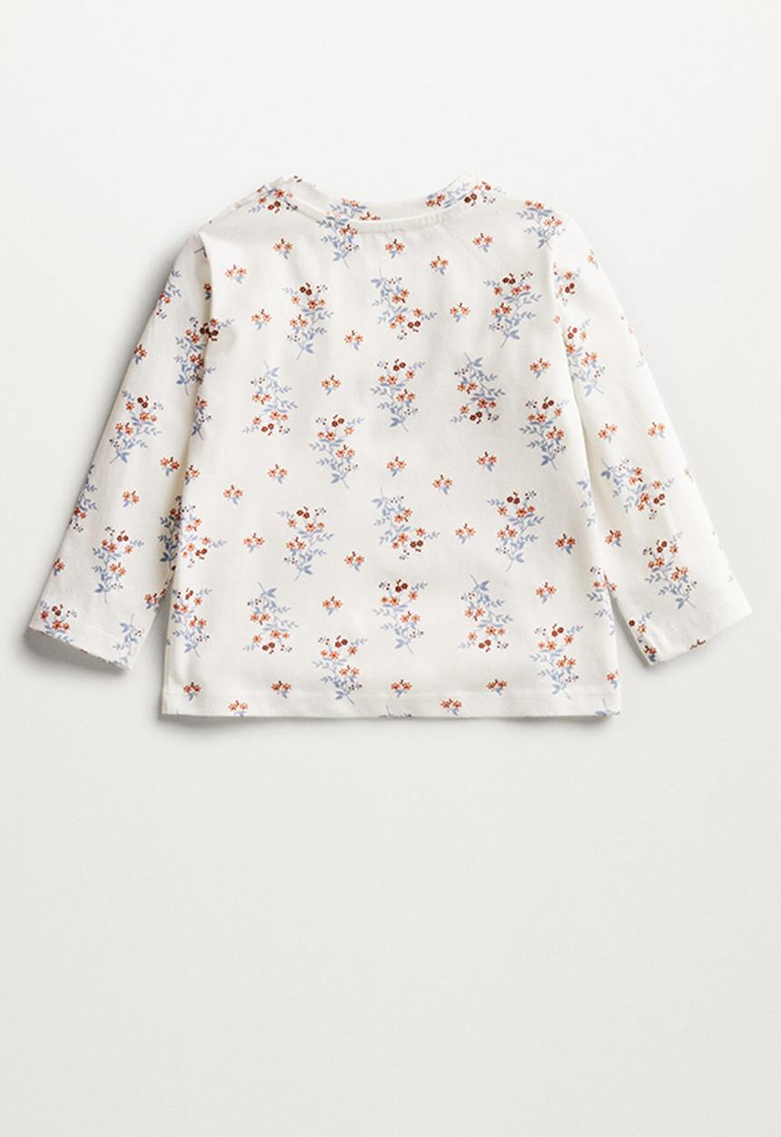 MANGO - T-shirt flori - off white 