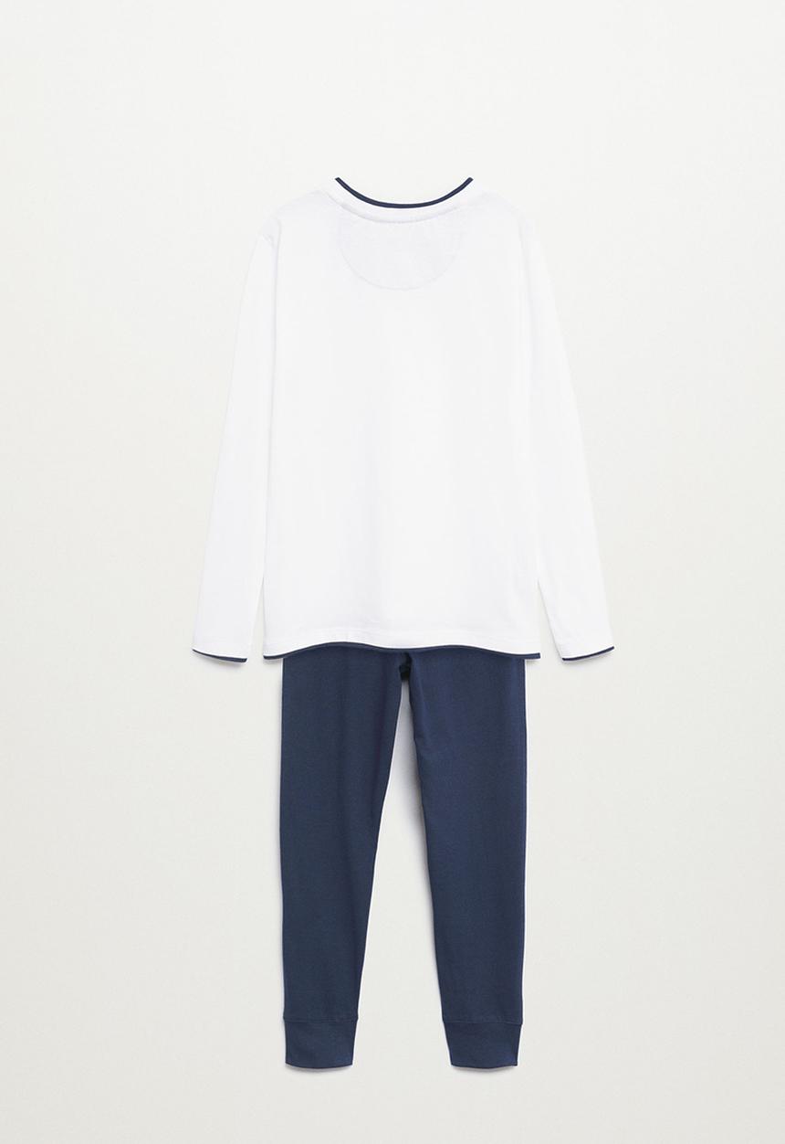 MANGO - Pijama pack well - white & navy 