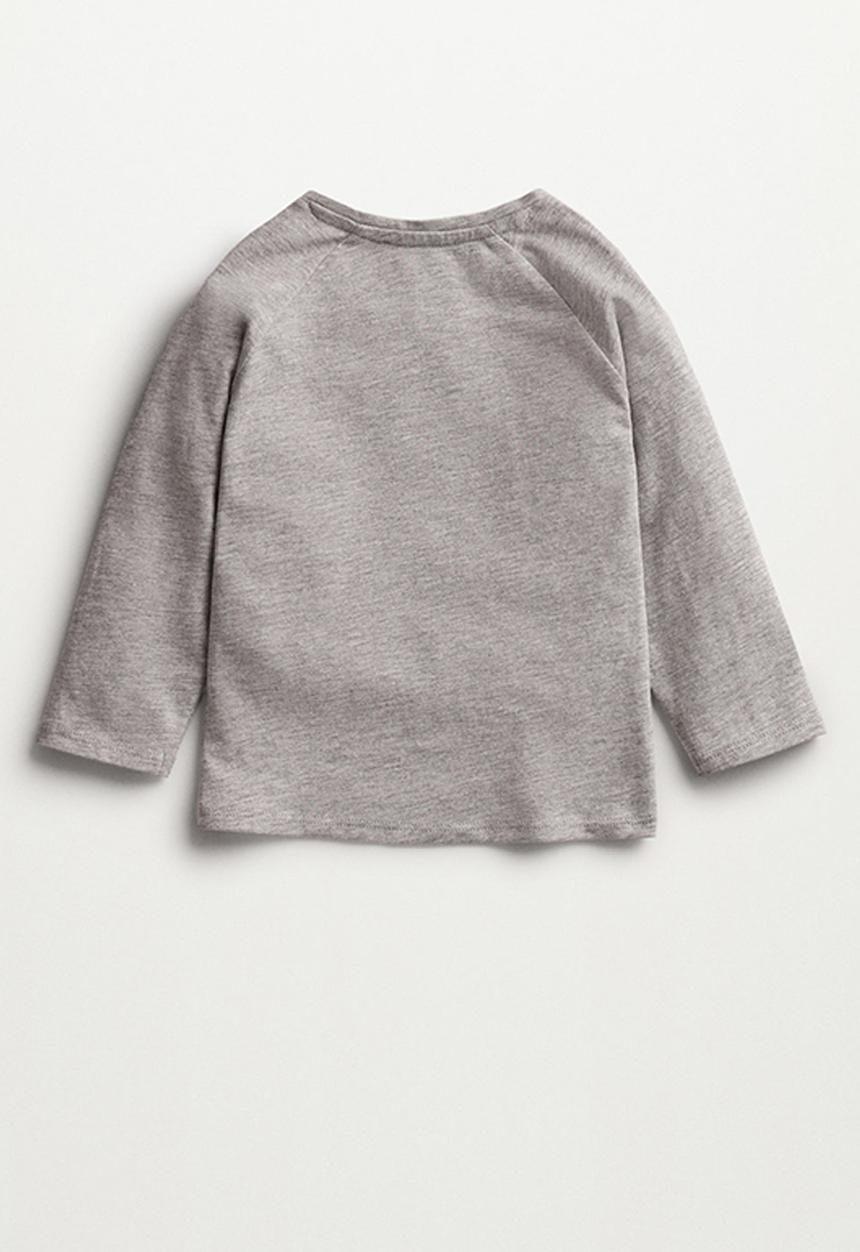 MANGO - T-shirt pocket - grey