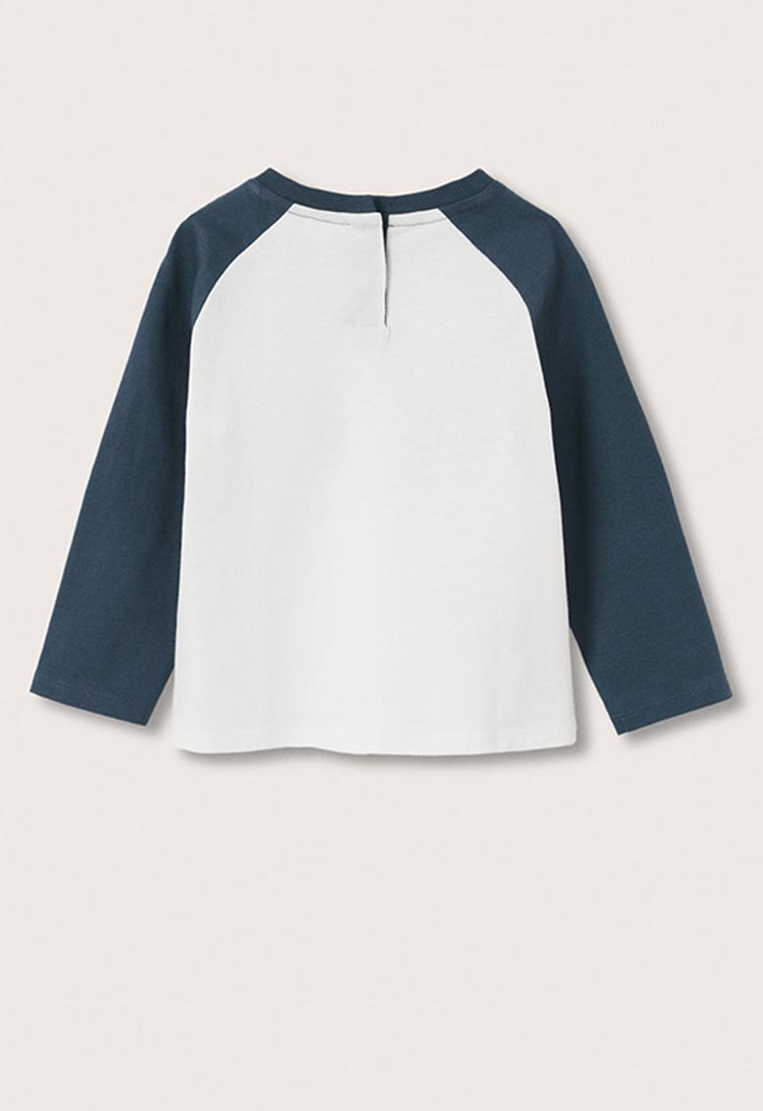 MANGO - T-shirt cascos - white & navy 