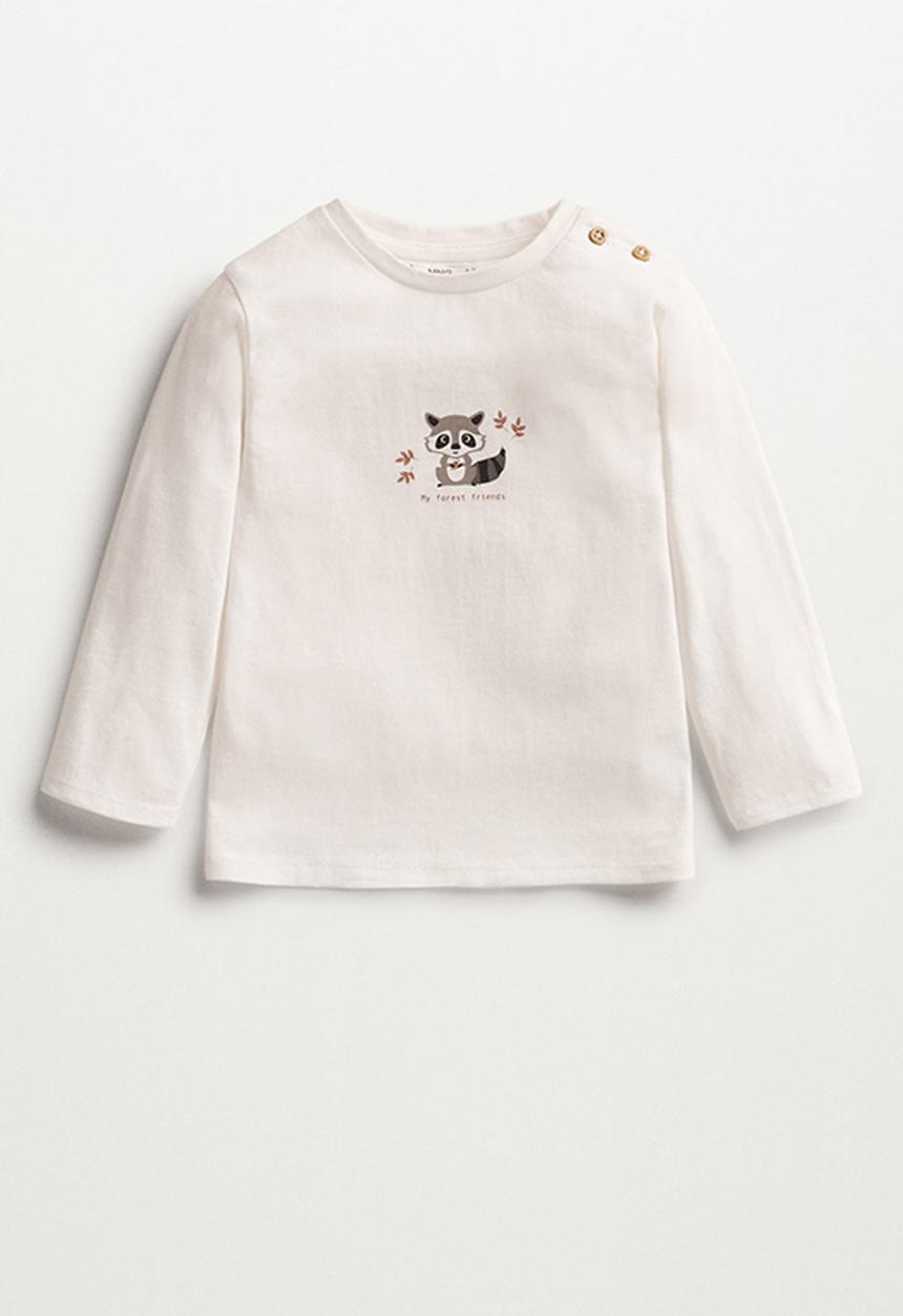 MANGO - T-shirt forest - off white 