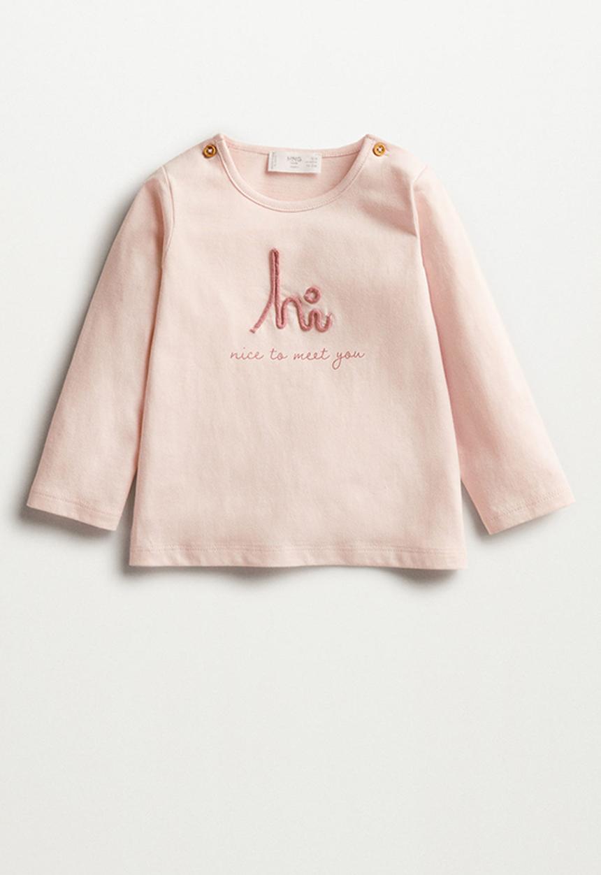 MANGO - T-shirt hi - pink