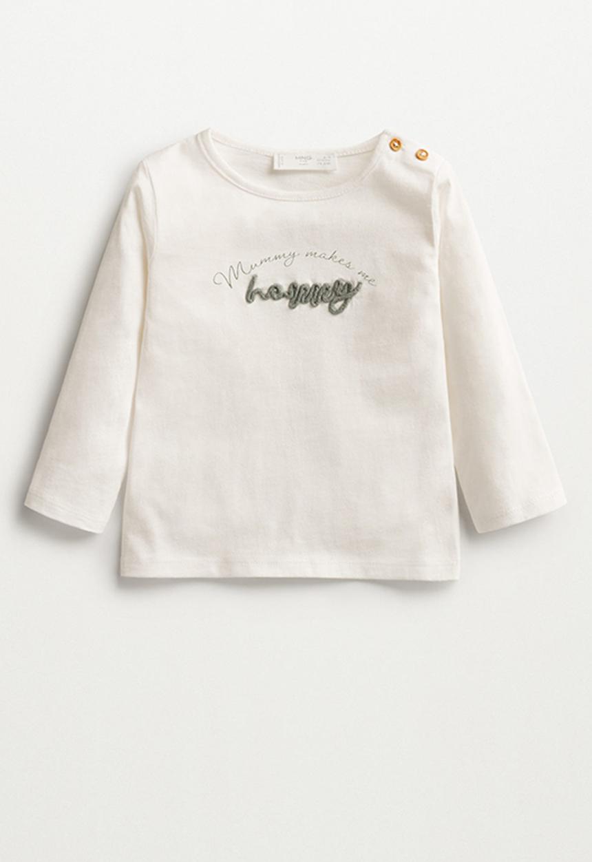 MANGO - T-shirt happy - off white 