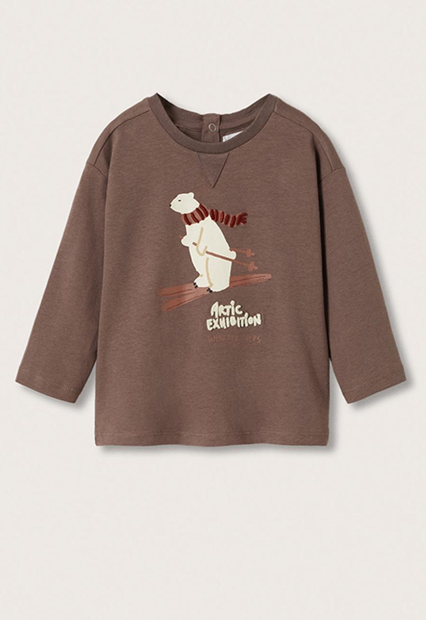 MANGO - T-shirt artic - brown