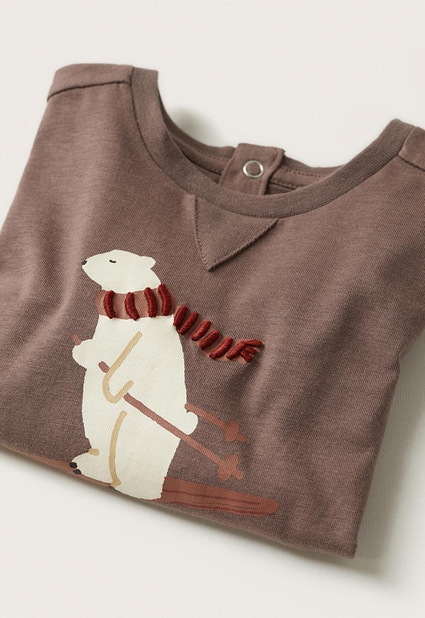 MANGO - T-shirt artic - brown